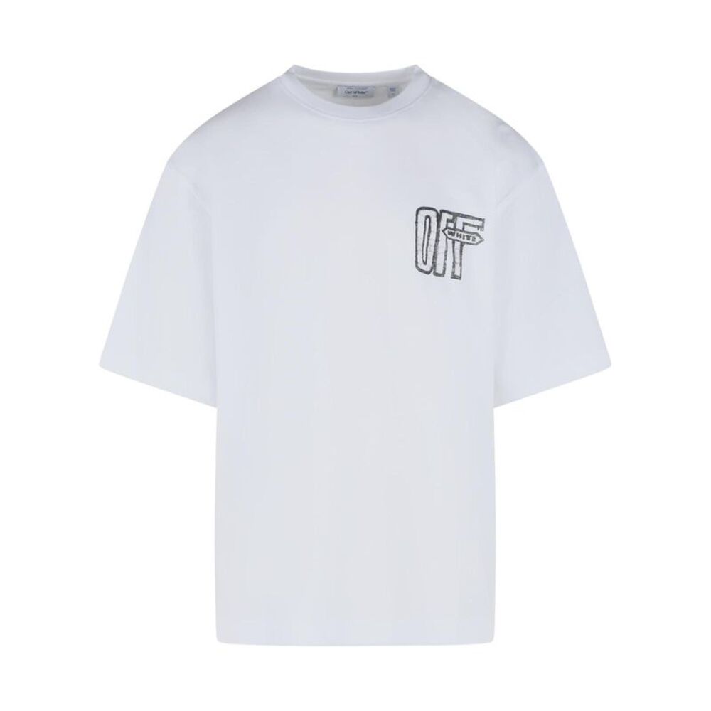 Off-White 'Motion Arrow' White Cotton T-Shirt Men